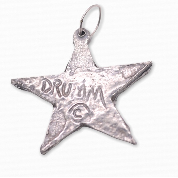 Unique Silver Necklaces 2 Hand Crafted Pendants Ornate Star & Square Abstract - Picture 7 of 8